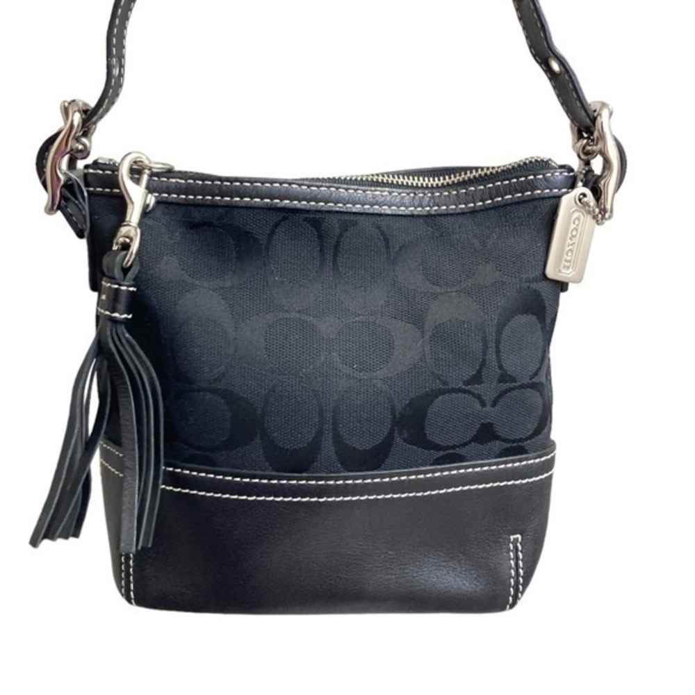 COACH 1523 vintage black y2k satchel bag purse handbag C logo tassel